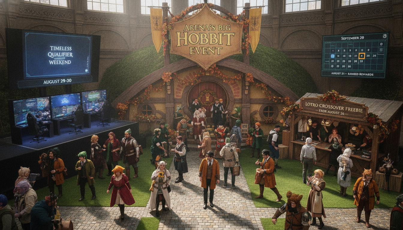 AI-generated image for: Arena This Week: Hobbit Prizes Open Today, a Timeless Gauntlet, and a Free LOTRO Crossover